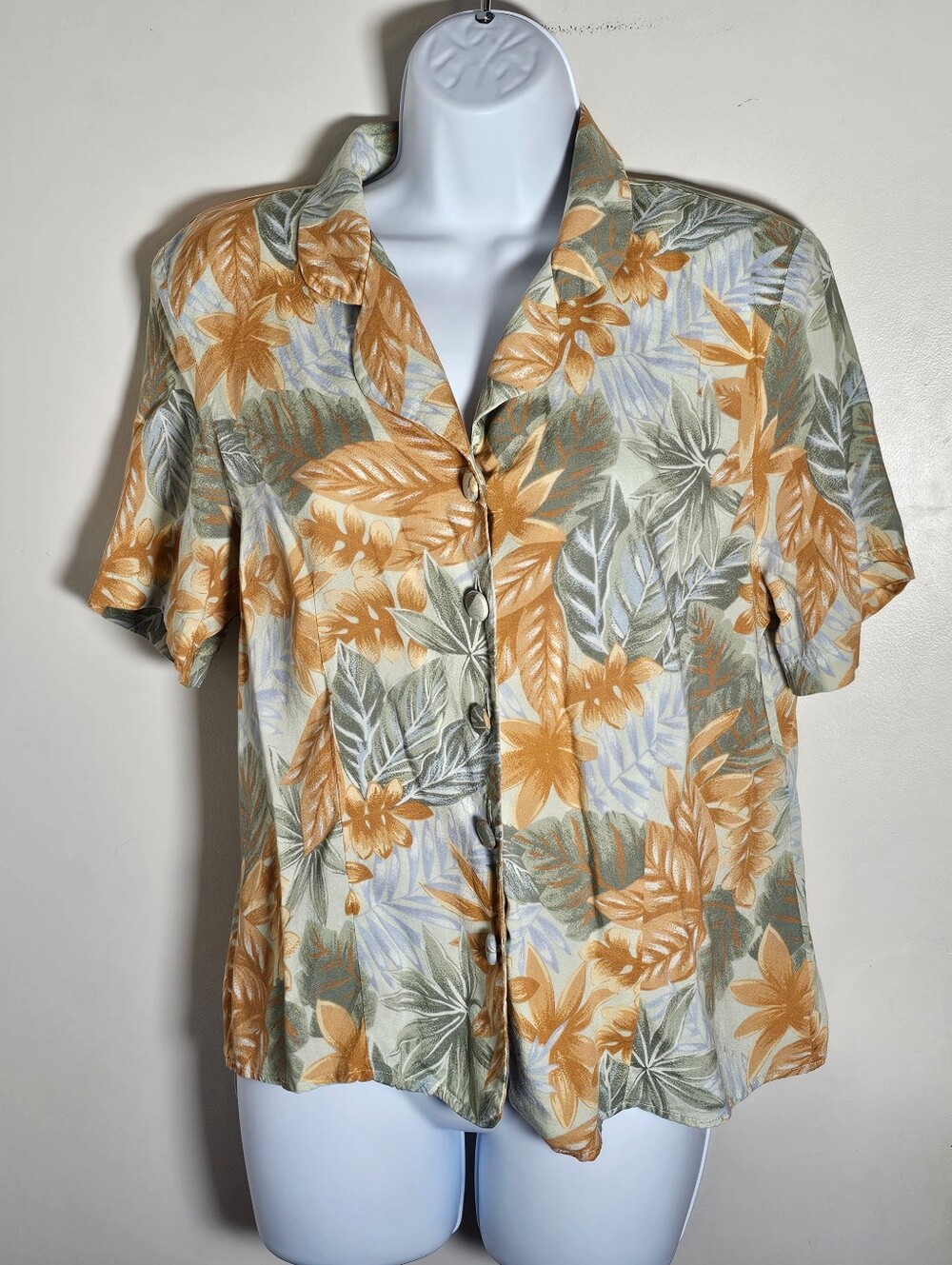 Vintage 90s Radcliffe Rayon Tropical Hawaiian Camp Shirt Blouse M